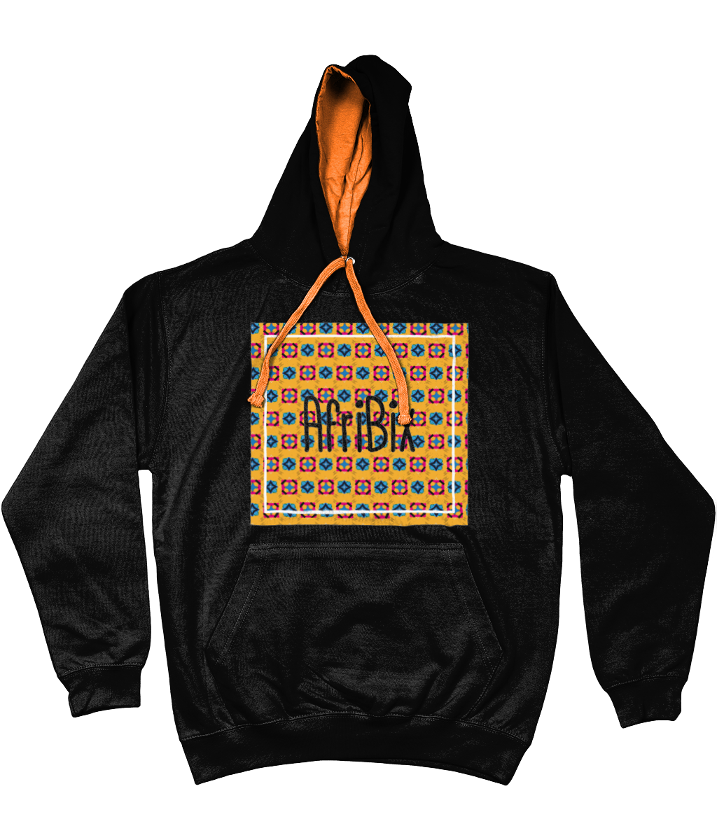 AfriBix Classic Alternate Print Unisex Hoodie with contrast hood and string