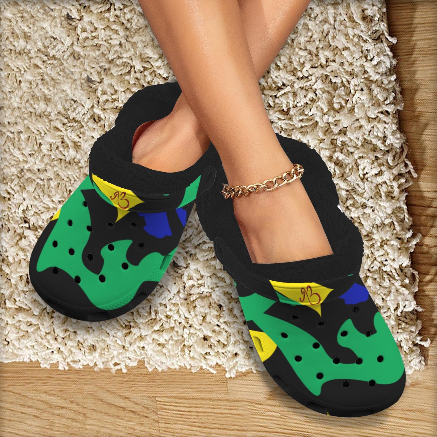 AfriBix Camo Print Fleece Lined UNISEX Clogs Warm Slippers