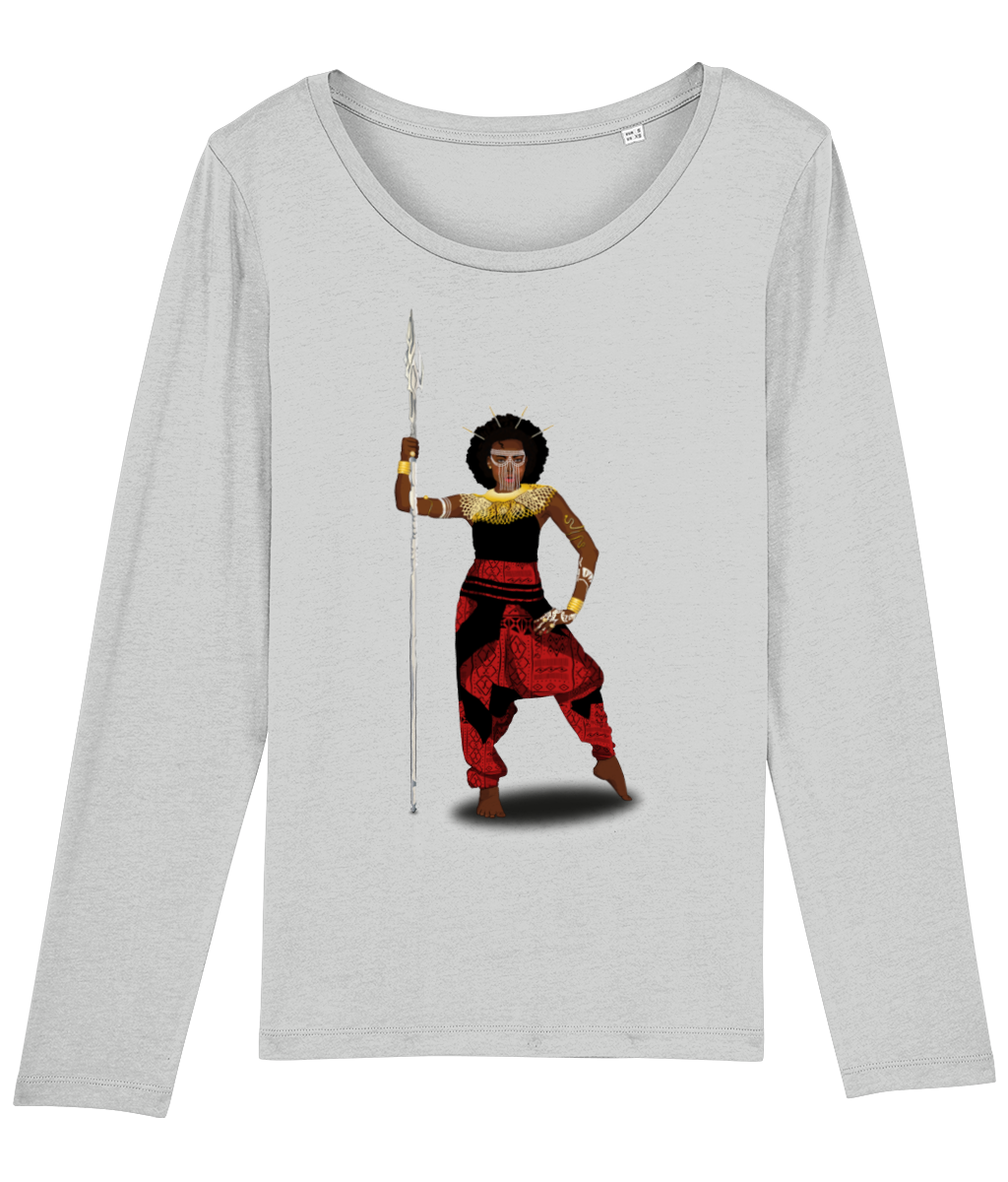 AfriBix Warrior African Queen Womens Long Sleeve T-Shirt