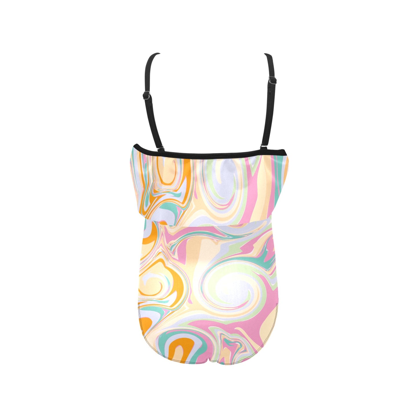 AfriBix Pink Bubblegum Girls Ruffle Kids Swimsuit