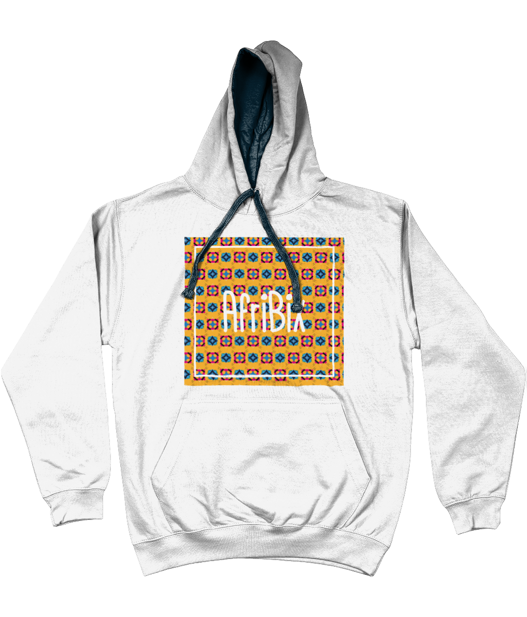 AfriBix Classic Alternate Print Unisex Hoodie with contrast hood and string
