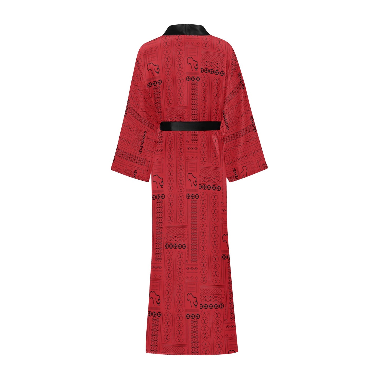 Tribal Print Cover up Women's Long Kimono Silky Robe