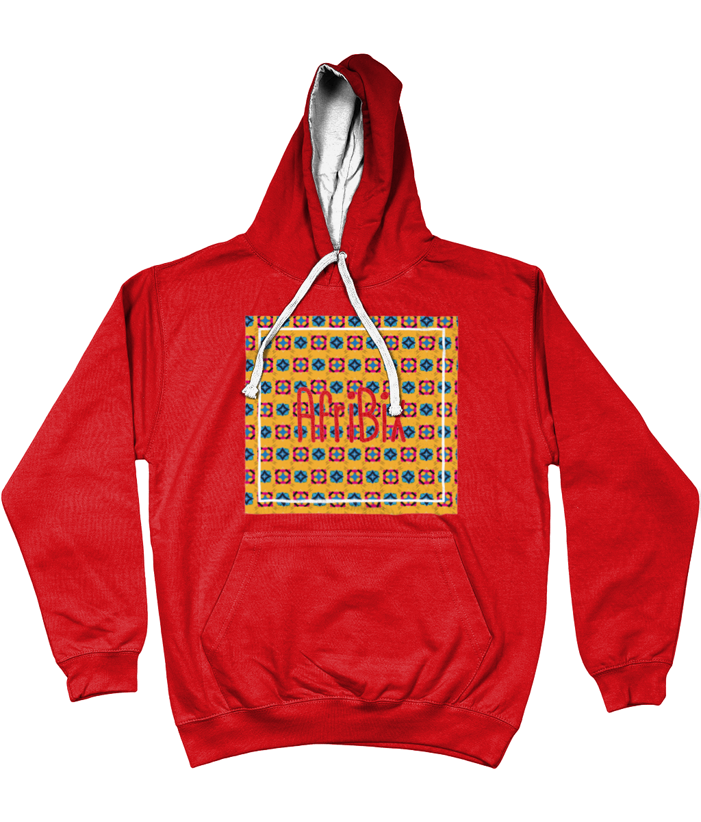 AfriBix Classic Alternate Print Unisex Hoodie with contrast hood and string