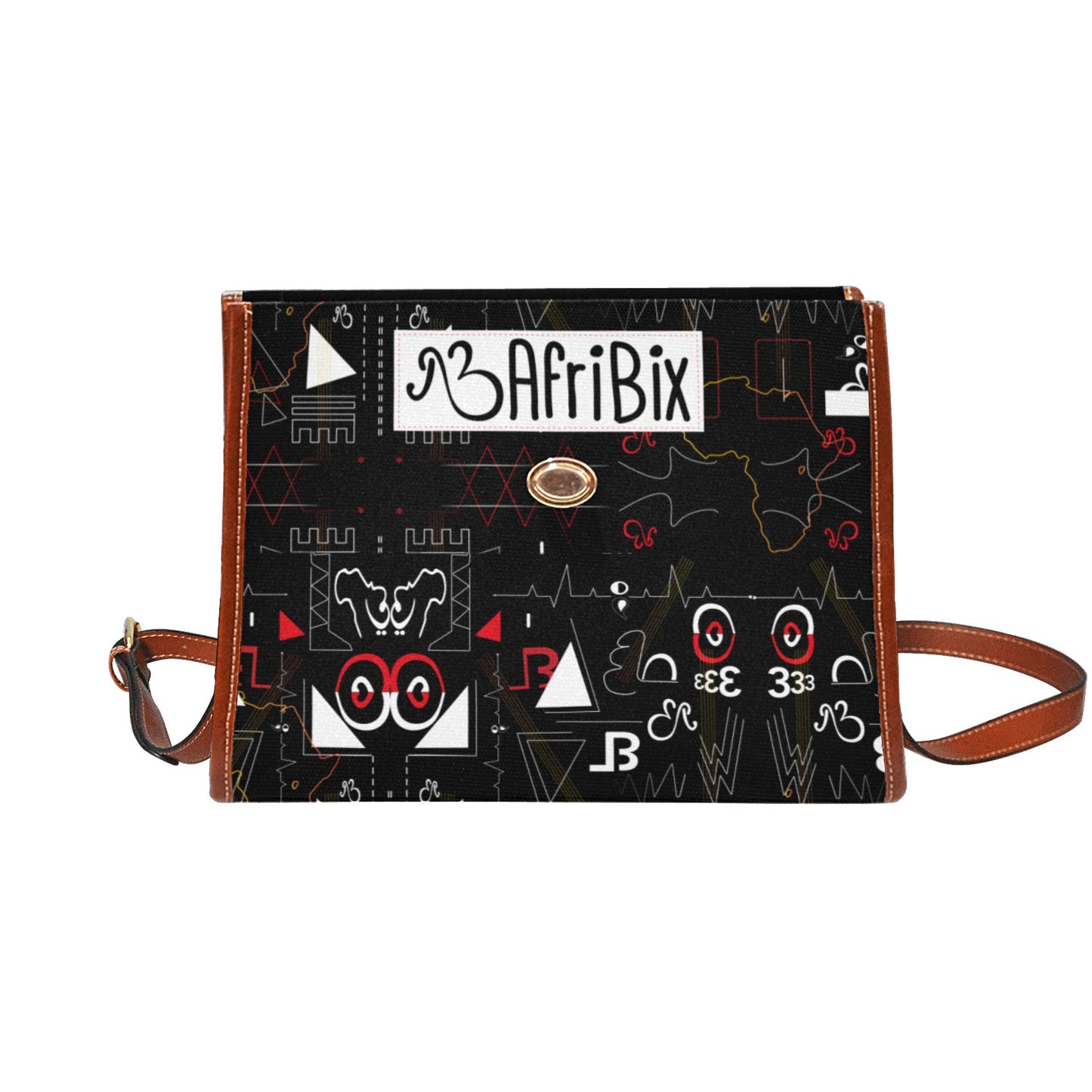 Linear Print Satchel
