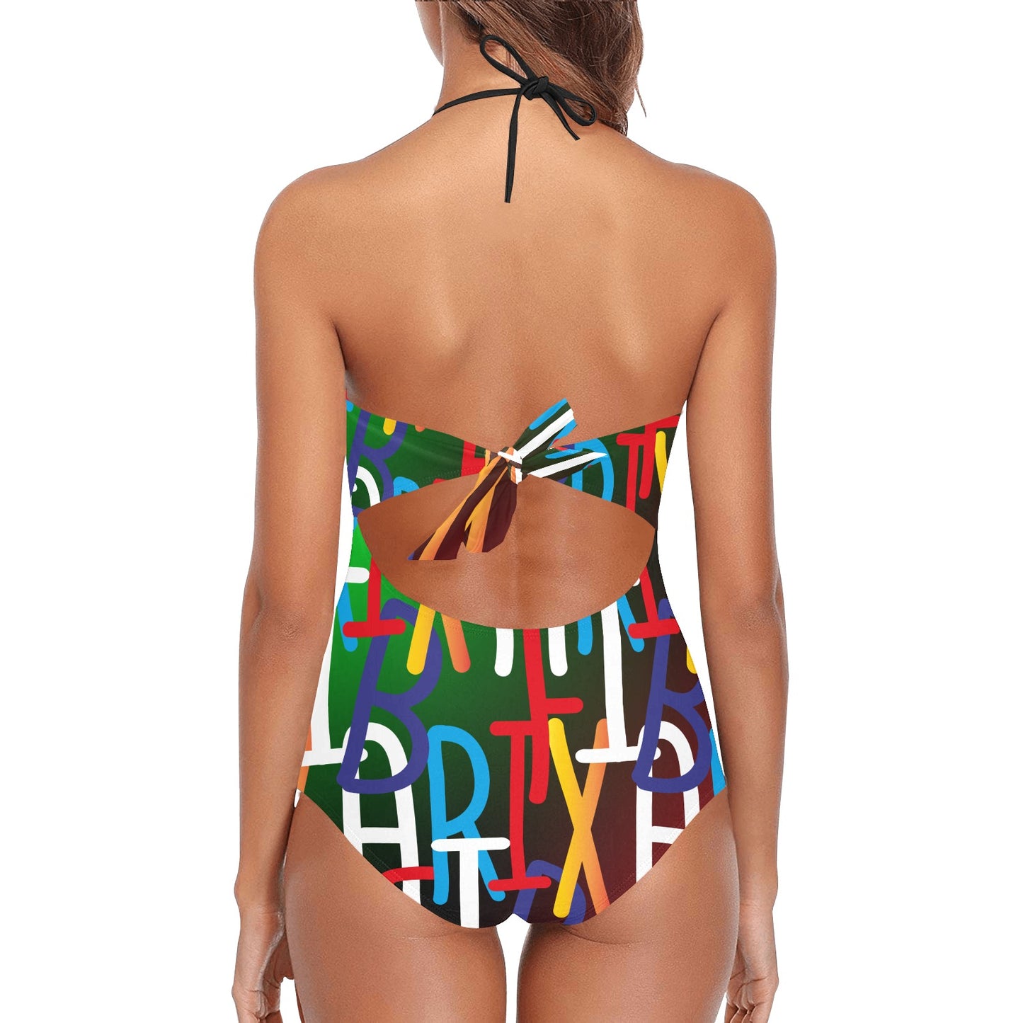 AfriBix Collage Lace Band Embossed Swimsuit