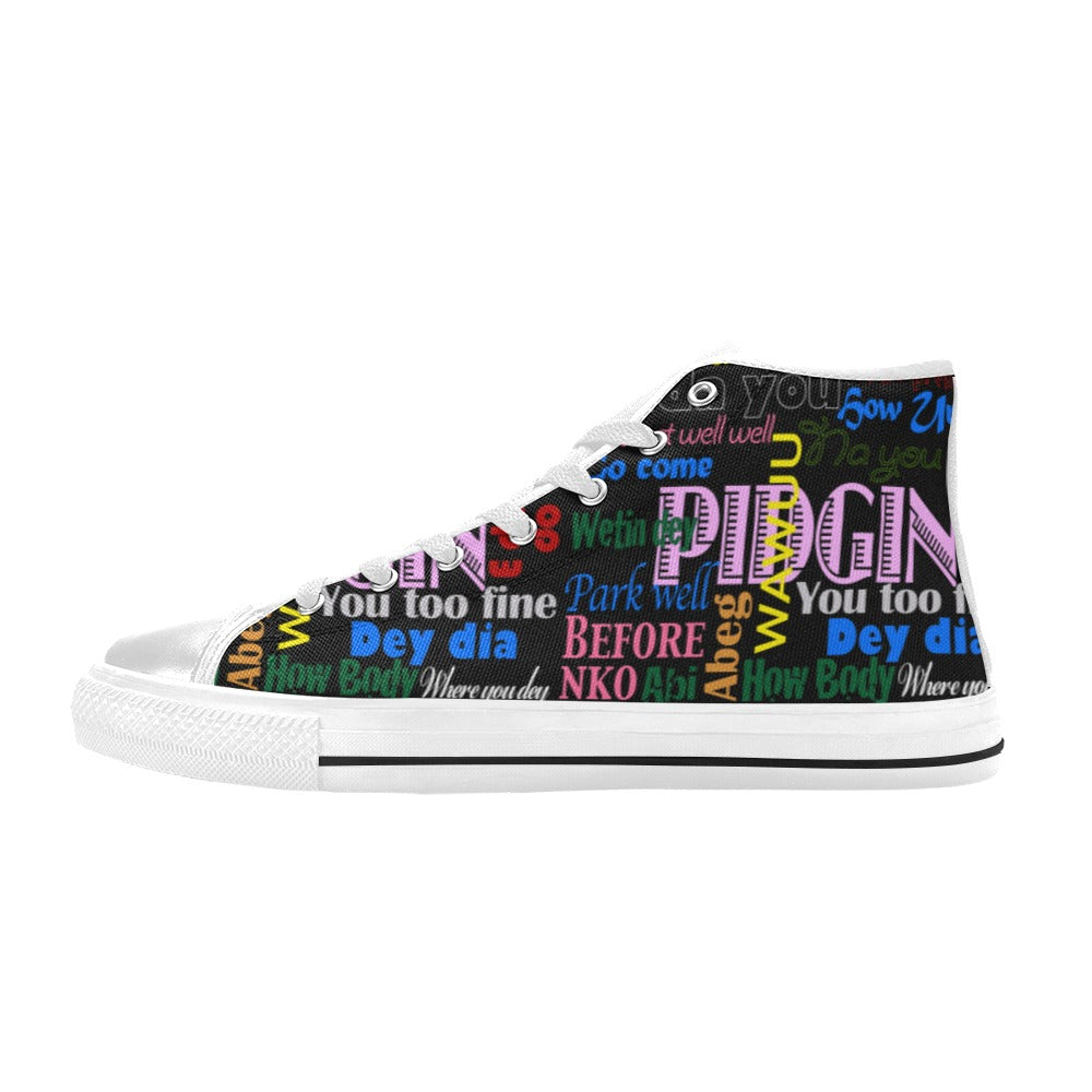 AfriBix Pidgin Print Women's Hightop Canvas