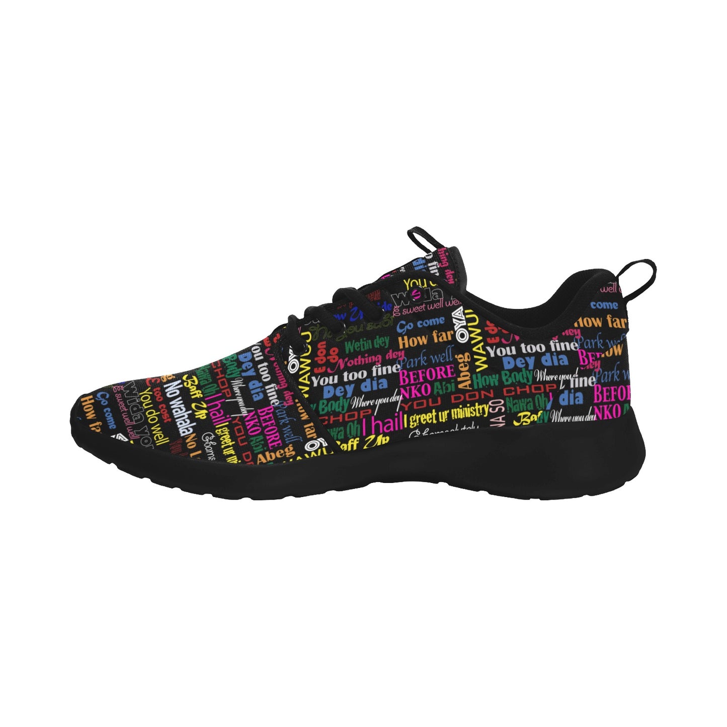 AfriBix Pidgin Print Mens Sneakers Men's Pull Loop Sneakers