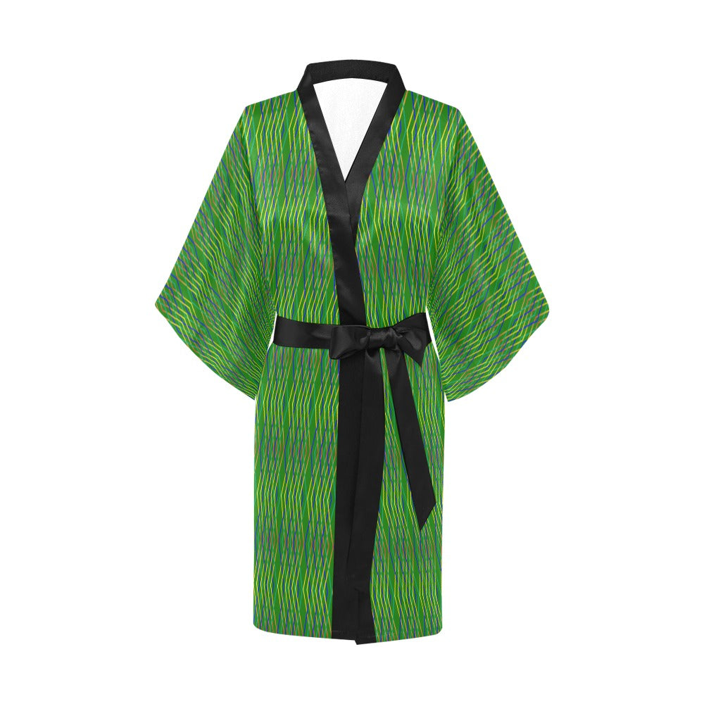 Ankara Constellation Green Kimono Robe Coverup