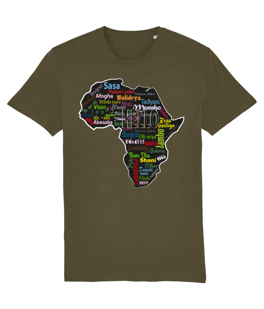 AfriBix Hello Print Map of Africa Organic Cotton Tshirt