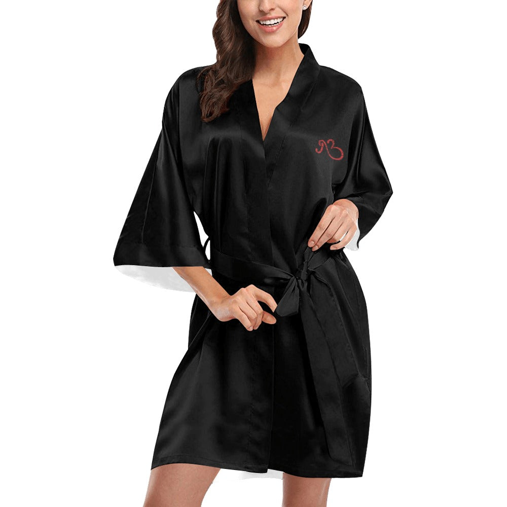 AfriBix Classic Black Kimono Robe