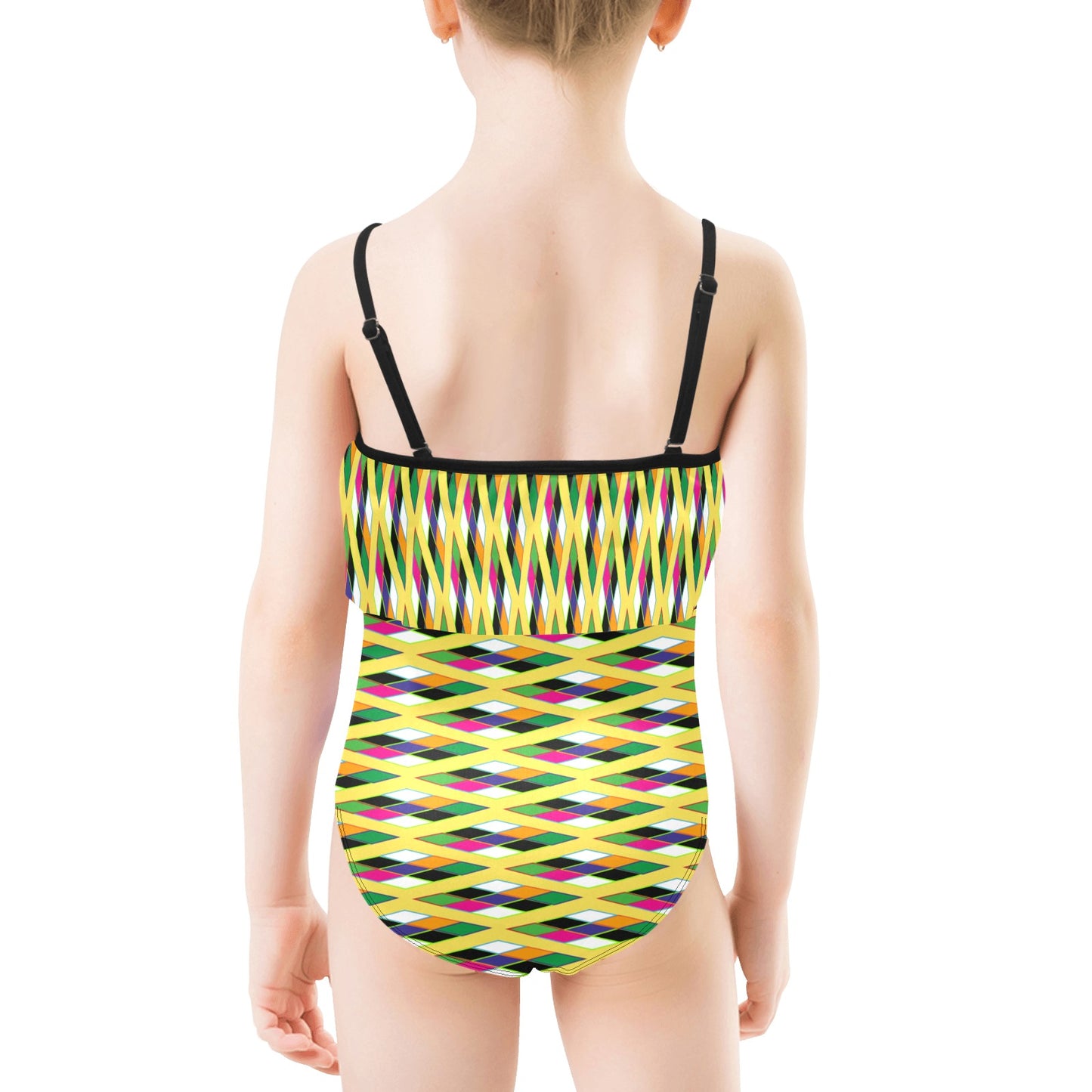 AfriBix Heritage Print Girls Ruffle Kids Swimsuit