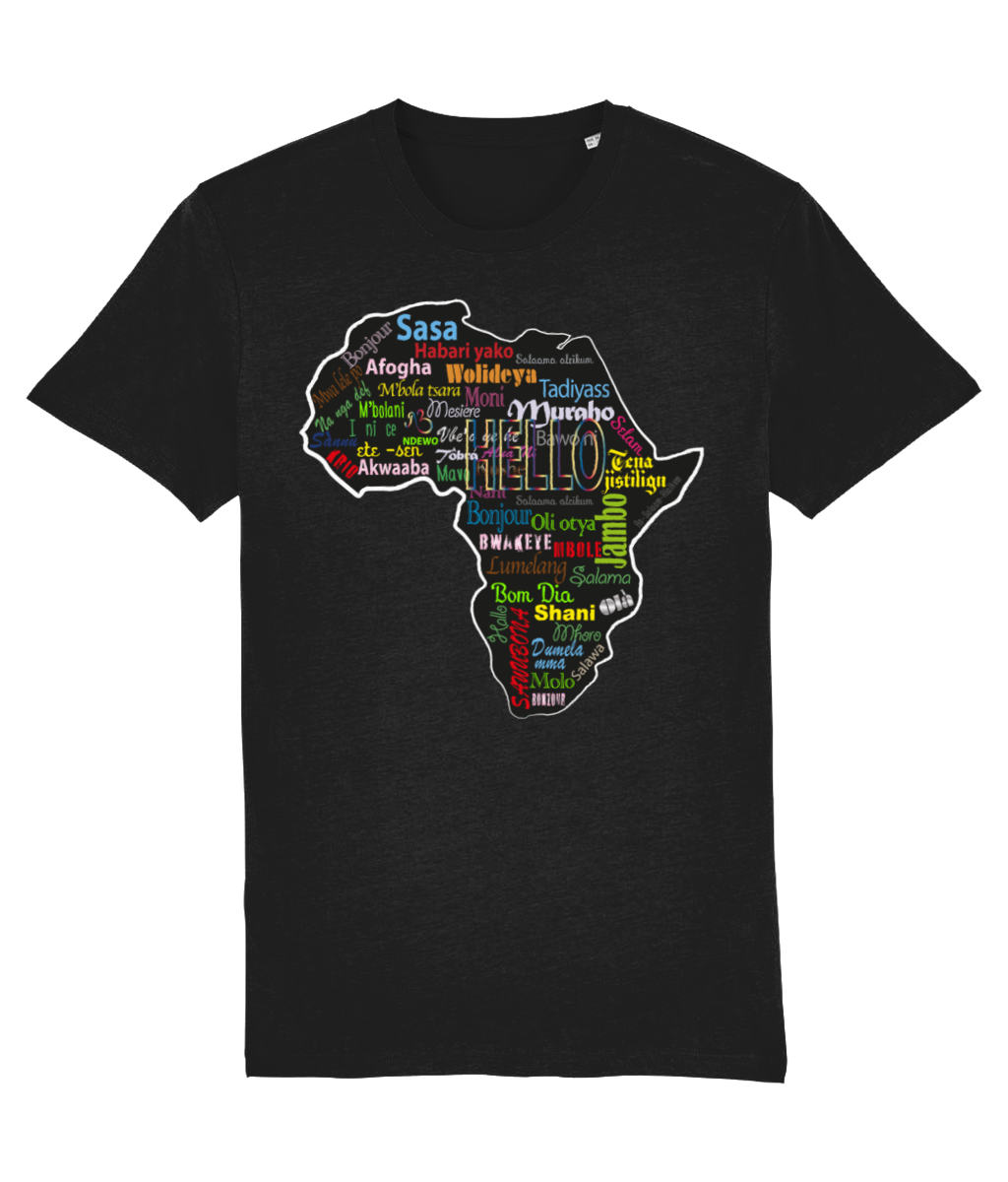 AfriBix Hello Print Map of Africa Organic Cotton Tshirt