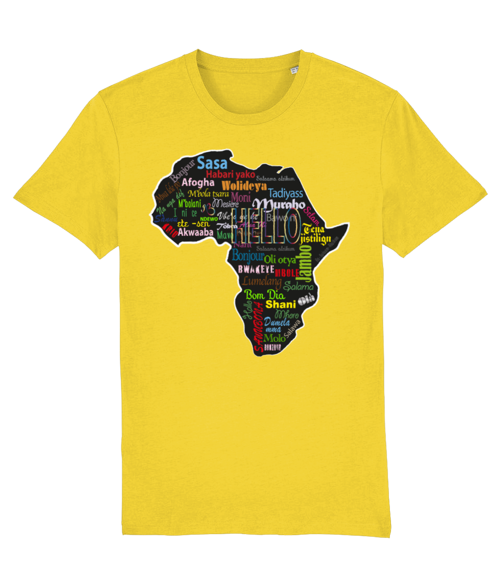 AfriBix Hello Print Map of Africa Organic Cotton Tshirt