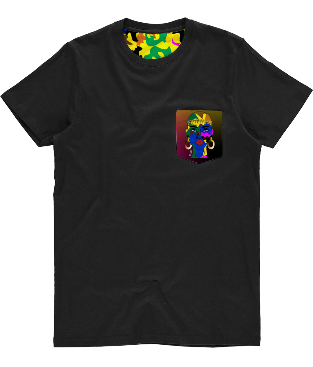 Unisex Pocket Tee - Galaxy AfriBix Camo Warrior