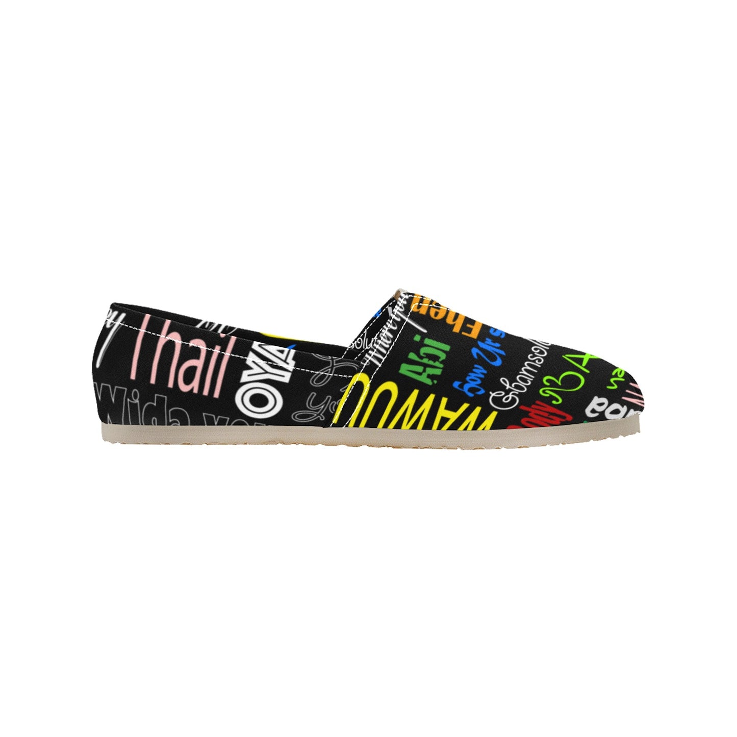 AfriBix Pidgin Print Womens Slip on Canvas