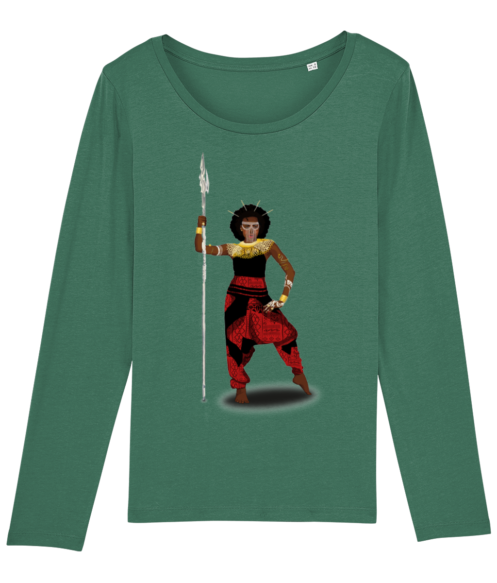 AfriBix Warrior African Queen Womens Long Sleeve T-Shirt
