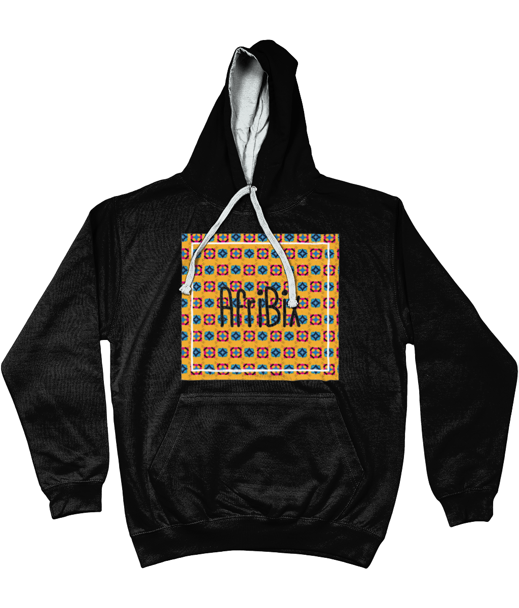 AfriBix Classic Alternate Print Unisex Hoodie with contrast hood and string