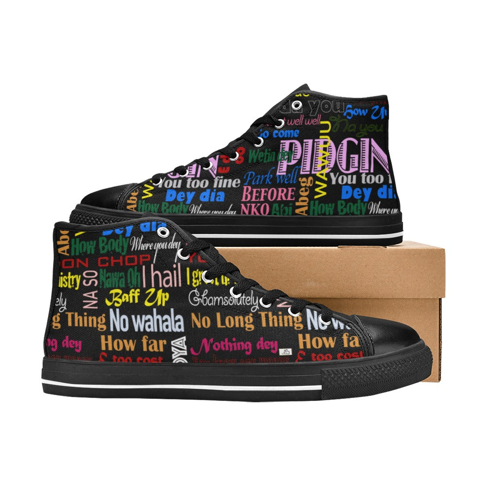 AfriBix Pidgin Print Women's Hightop Canvas