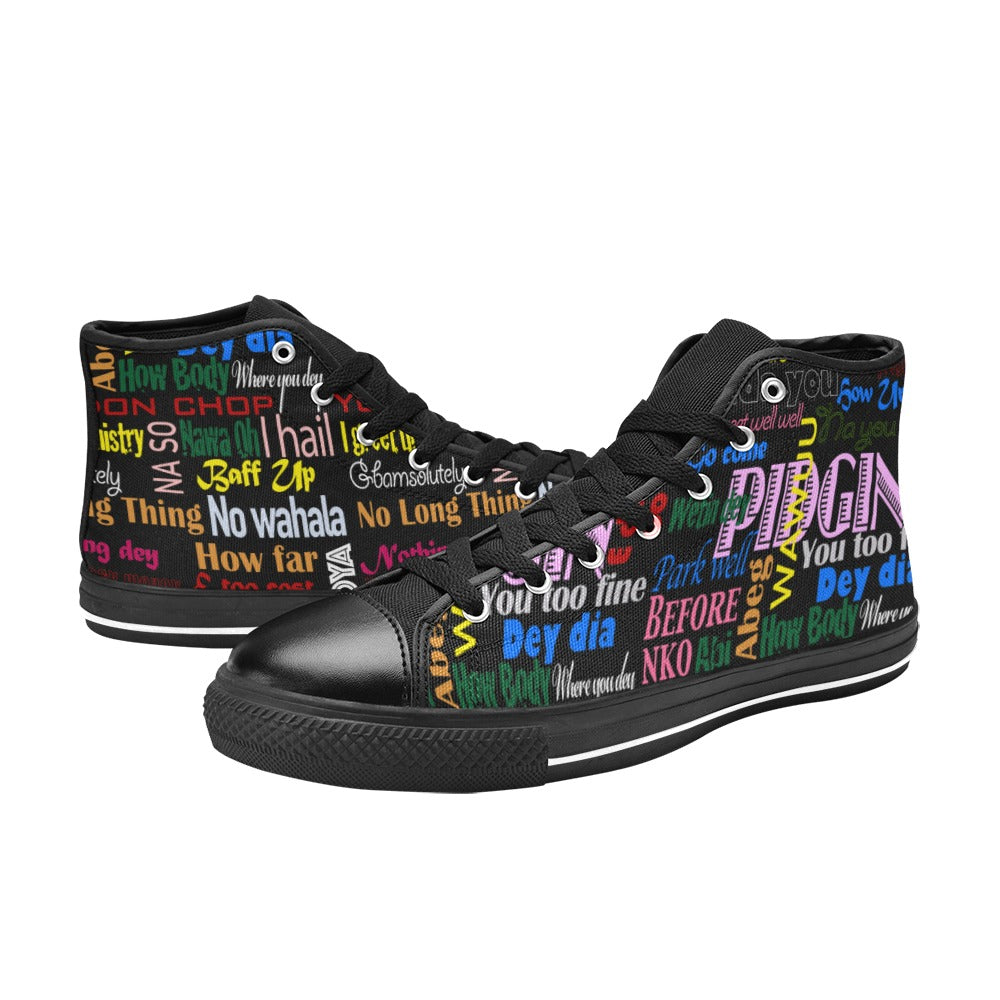 AfriBix Pidgin Print Women's Hightop Canvas