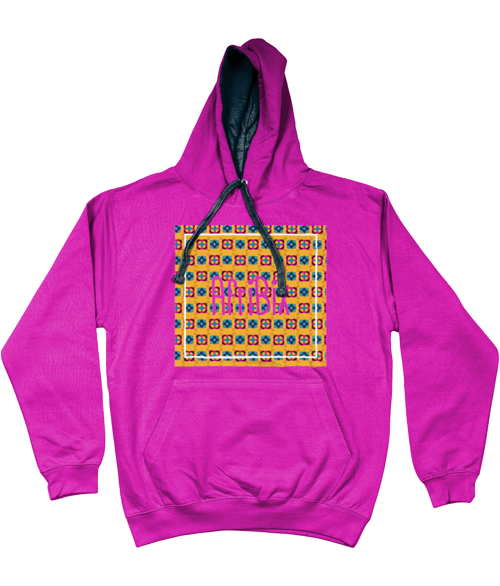 AfriBix Classic Alternate Print Unisex Hoodie with contrast hood and string