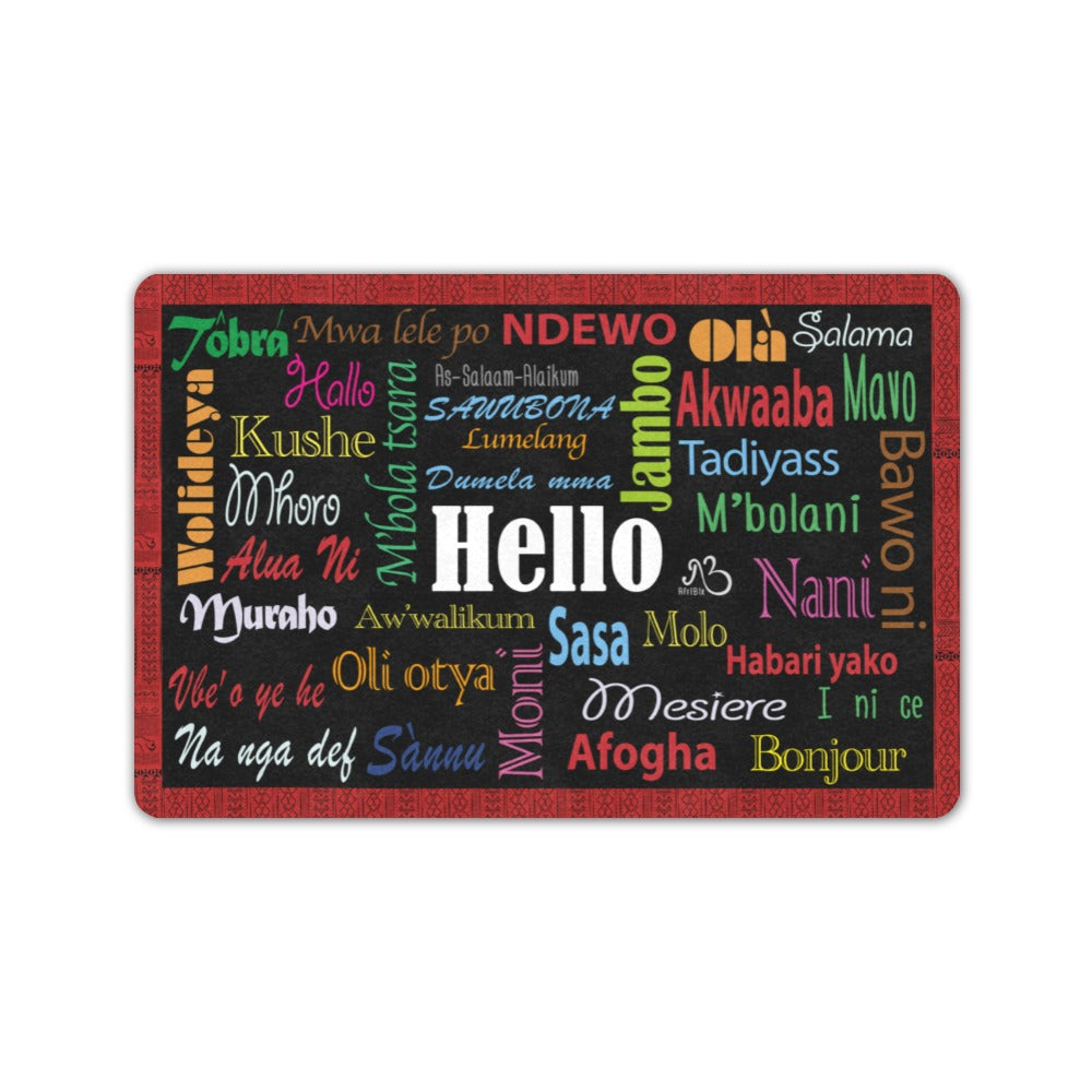 AfriBix Hello Print Tribal Doormat