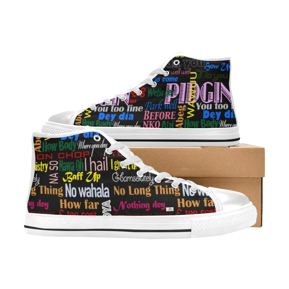 AfriBix Pidgin Print Women's Hightop Canvas
