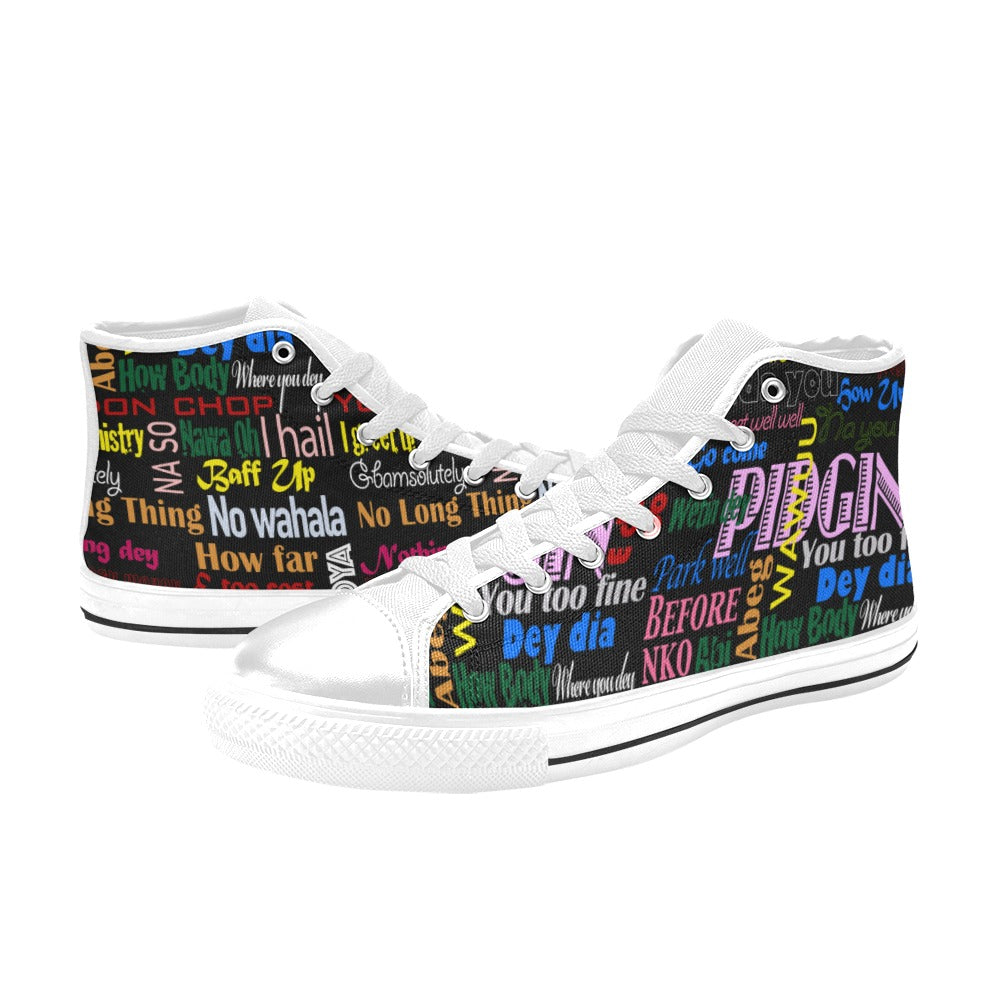 AfriBix Pidgin Print Women's Hightop Canvas