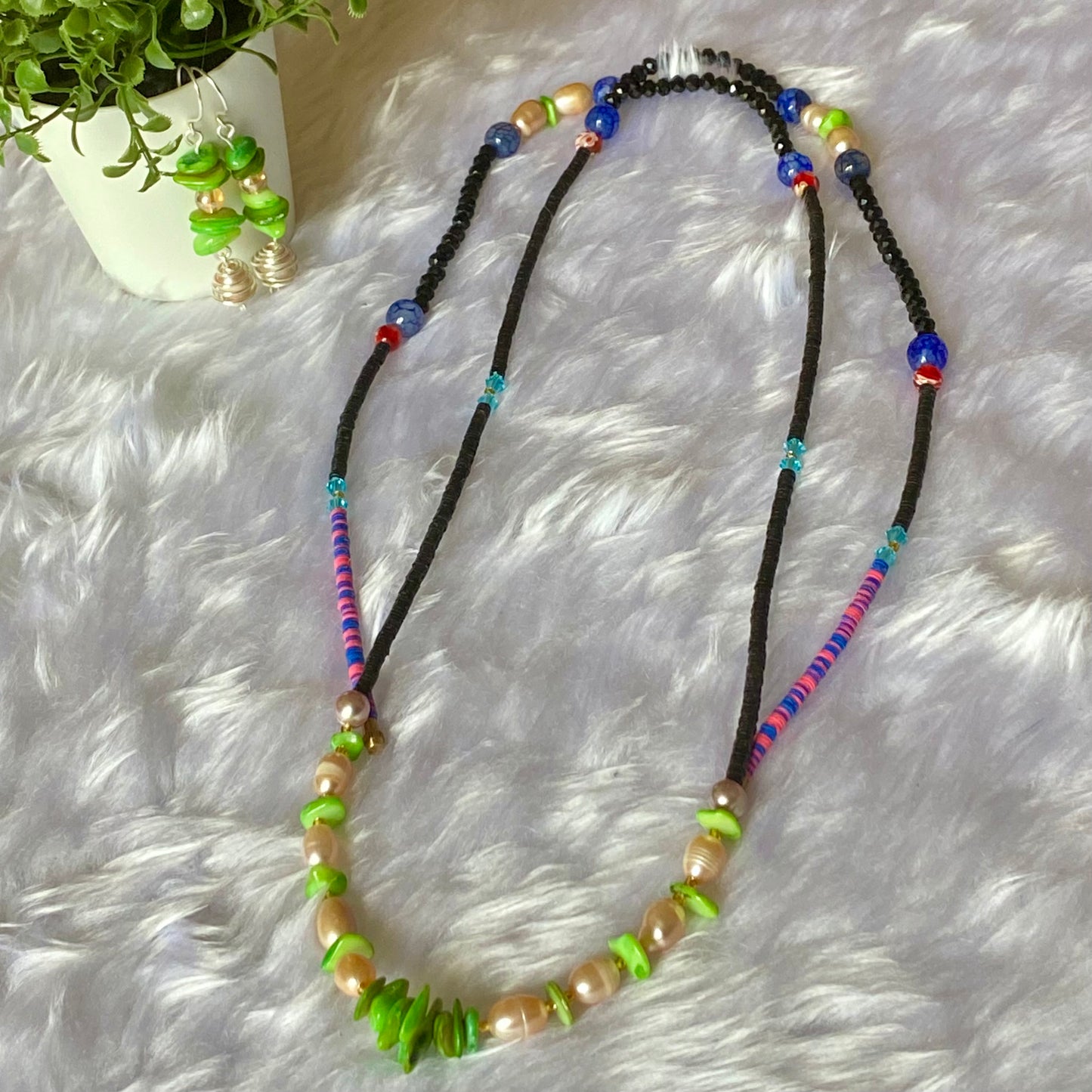 Ali Freshwater Pearl Heishi Semi-Precious Stones Waist Bead Set