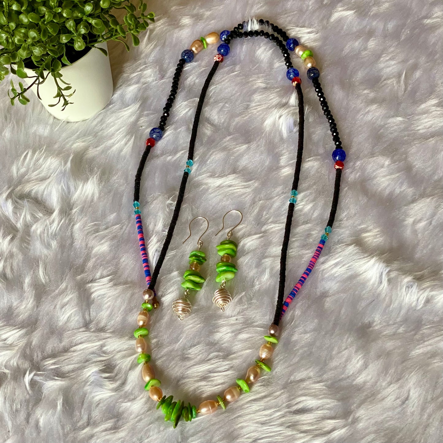 Ali Freshwater Pearl Heishi Semi-Precious Stones Waist Bead Set