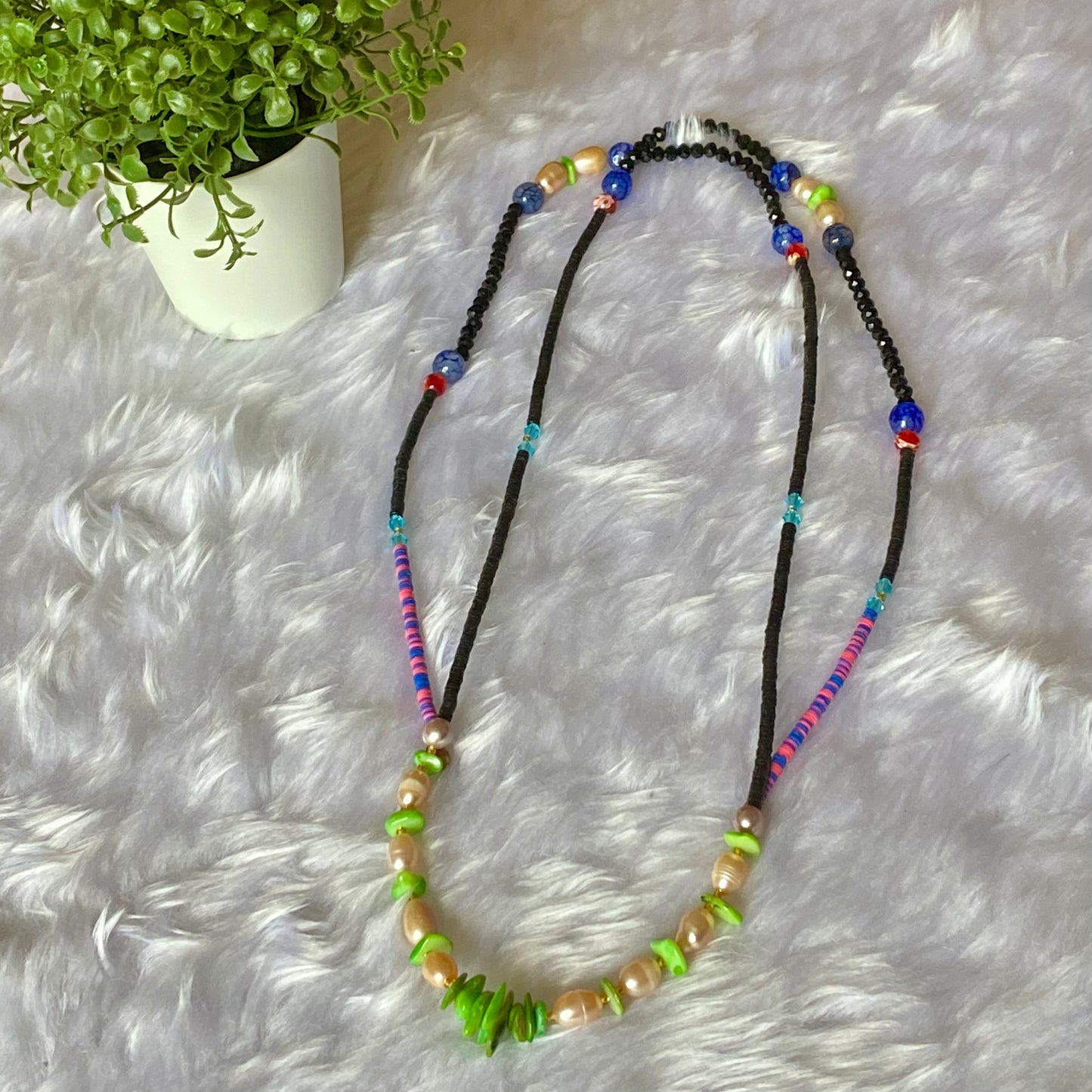 Ali Freshwater Pearl Heishi Semi-Precious Stones Waist Bead Set