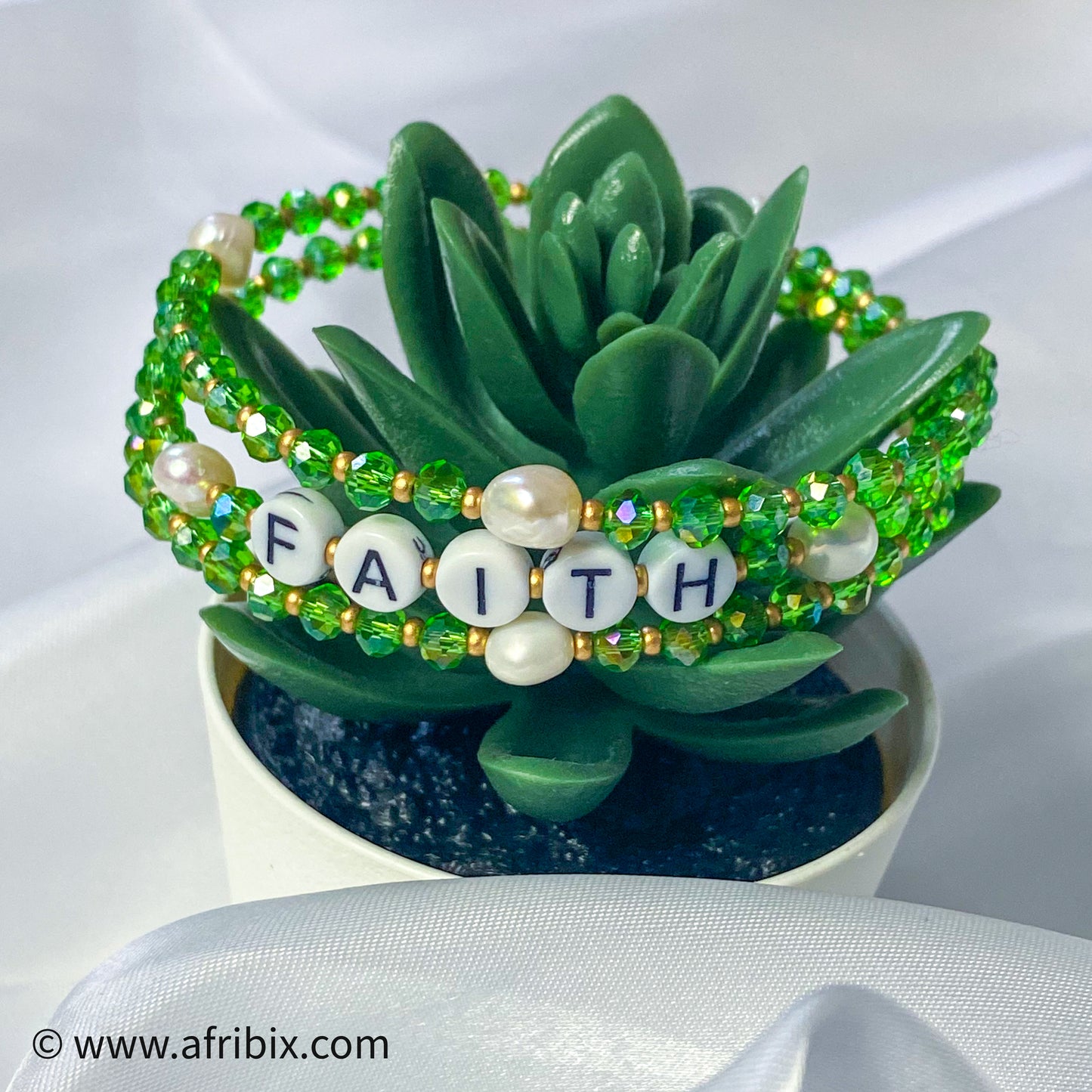 Personalised Freshwater Pearl and Crystal Spiral Bracelet