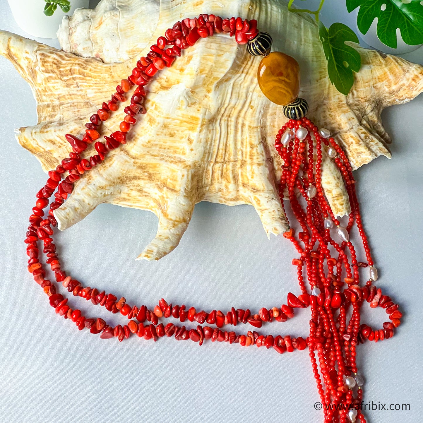 Emotan Genuine Coral Statement Necklace