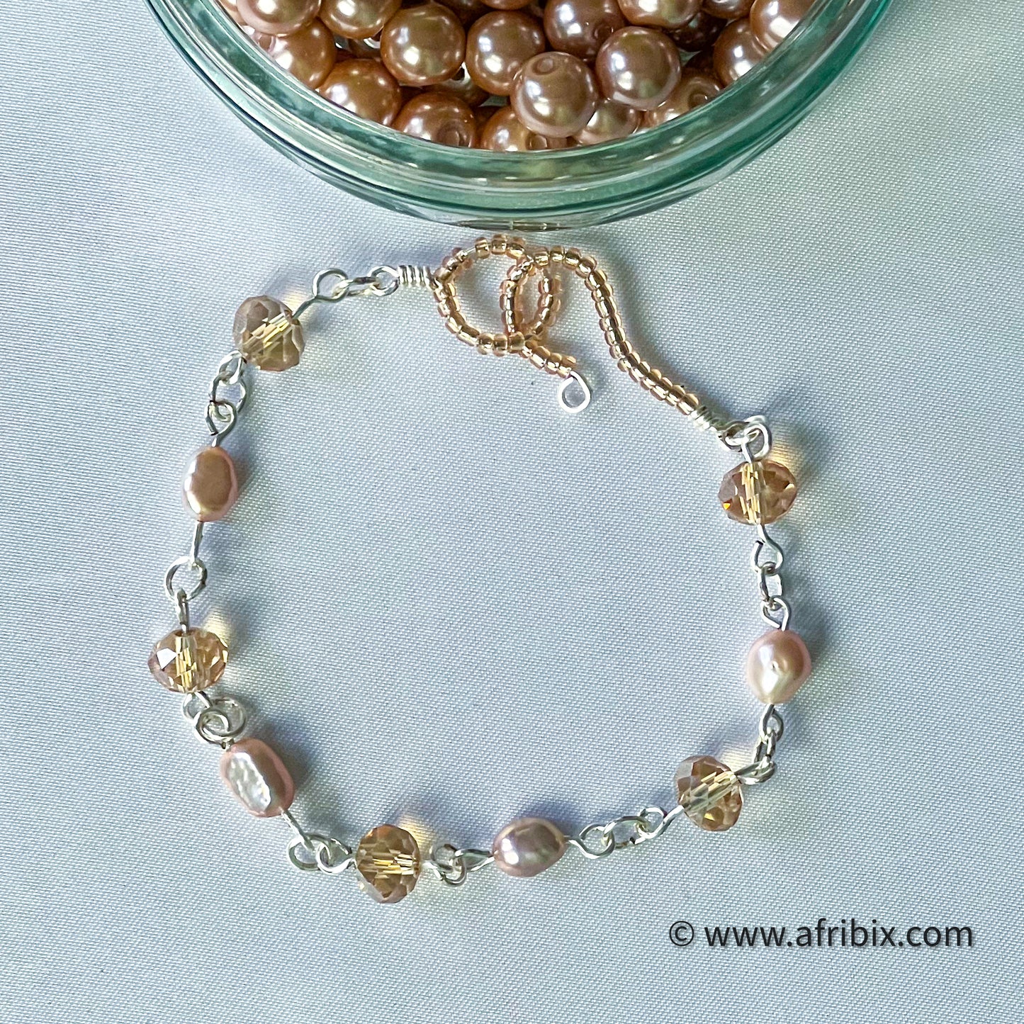 Crystal and Freshwater Pearl Bracelet