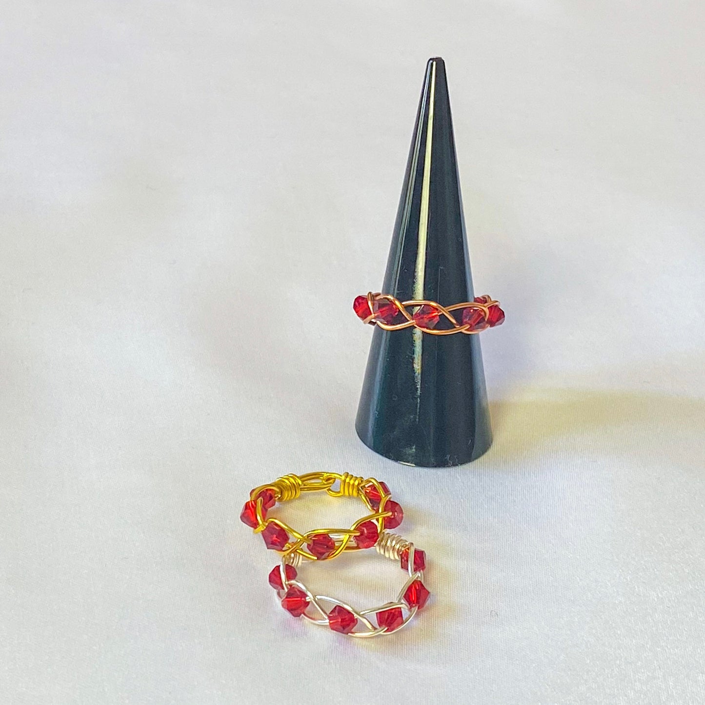 Birth Month Colour Braided Woven Ring - January