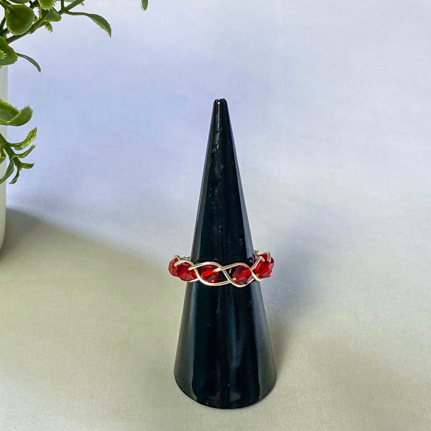 Birth Month Colour Braided Woven Ring - January