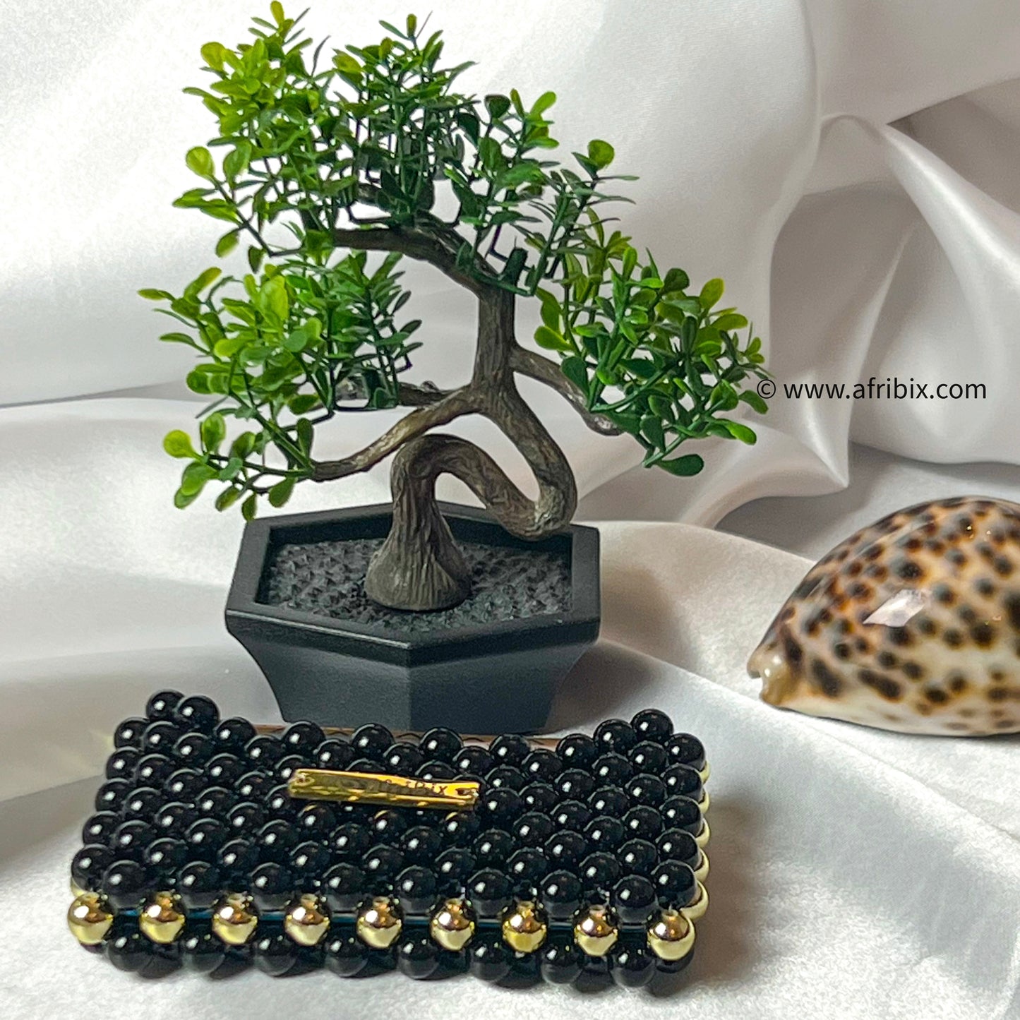 Black Acrylic Pearl Business Card and Credit Card Holder