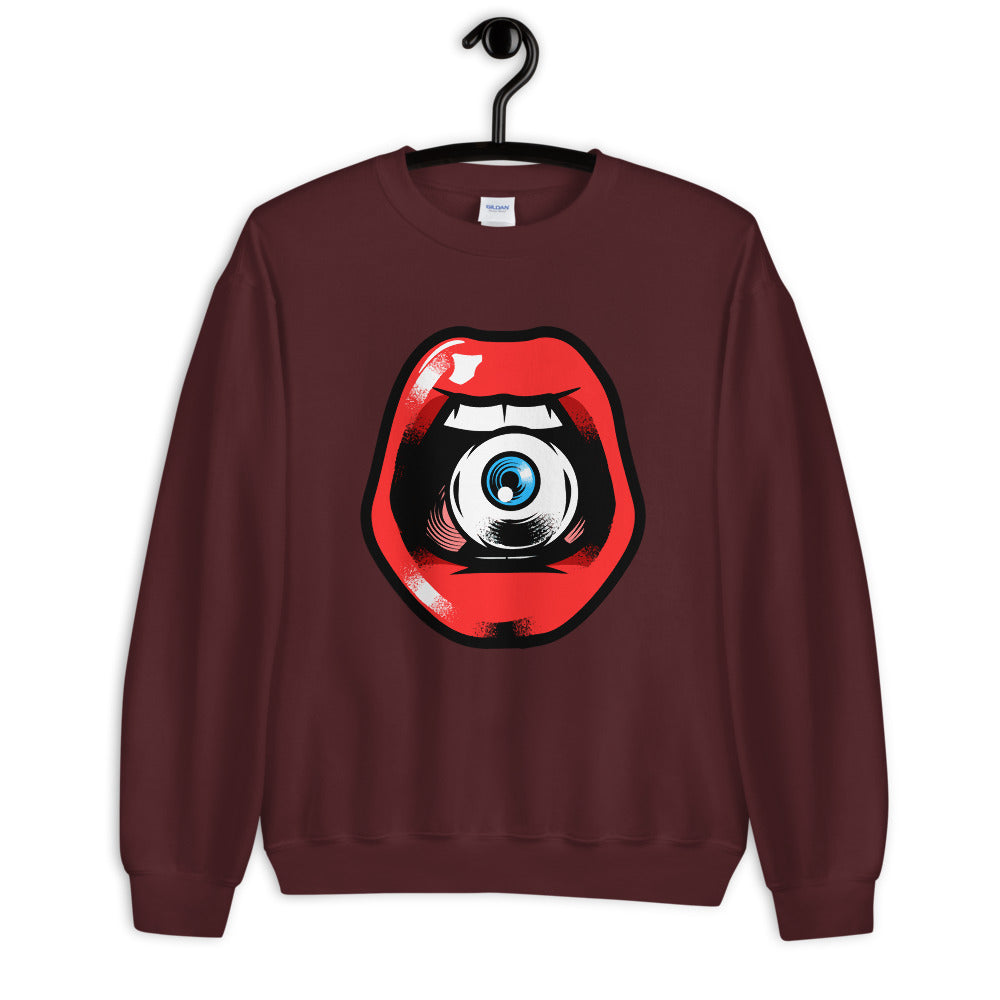 'Speak, I Can See You' Eye in Mouth Comfortable Unisex Sweatshirt