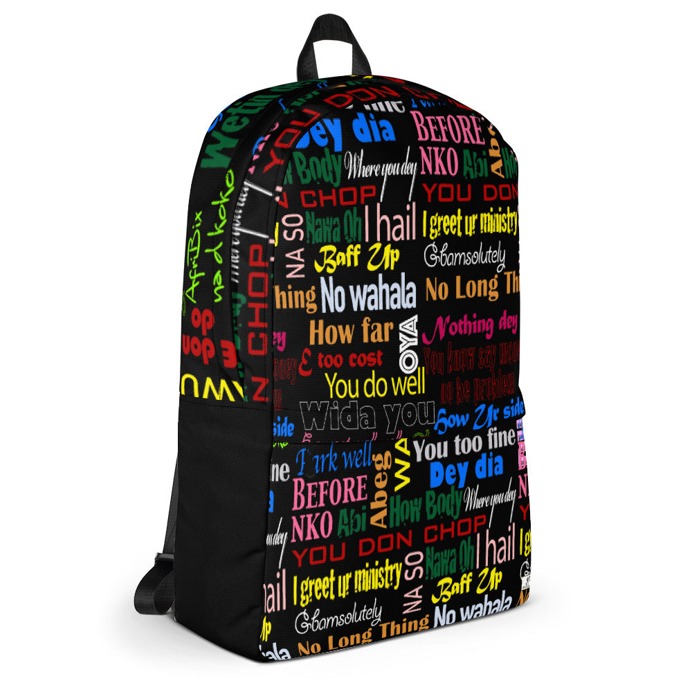 AfriBix Pidgin Print Laptop Backpack