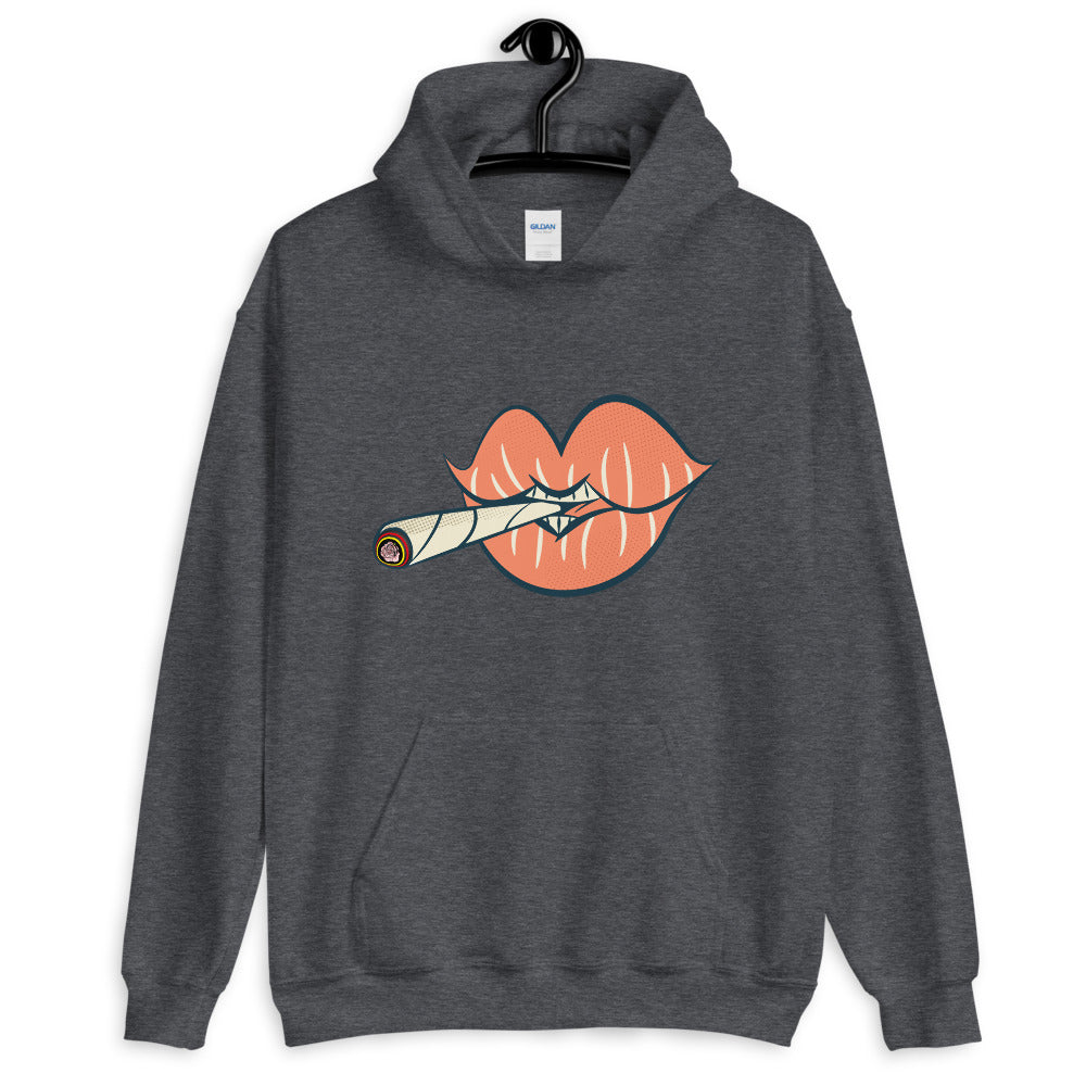 Puff on Dis Graphic Lips Comfortable Unisex Hoodie