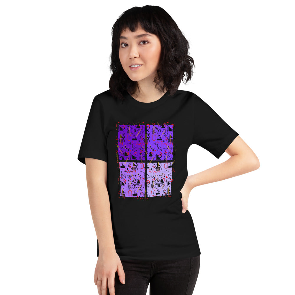Linear Print Graphic Unisex T-Shirt