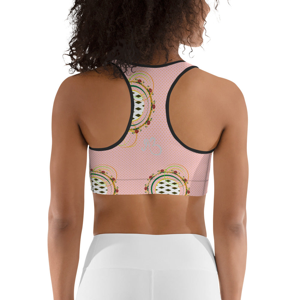 Adaeze Print Sports Bra - Coral