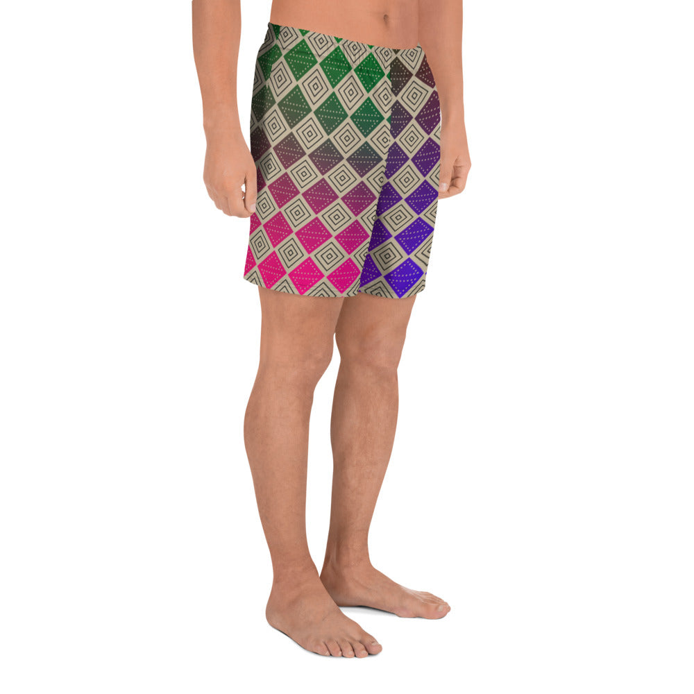 Galaxy Box Print Men's Athletic Shorts