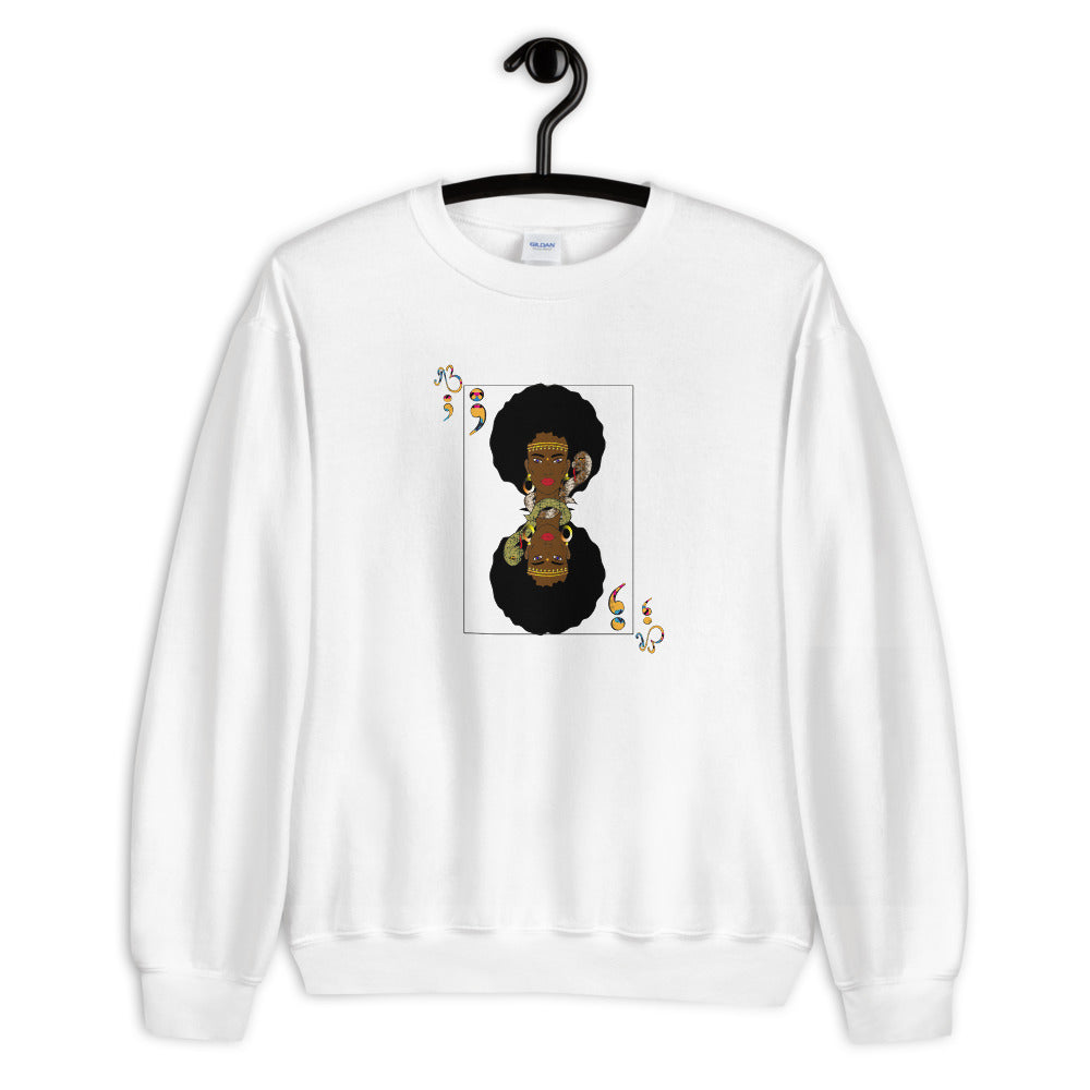 AfriBix Warrior Playing Card Unisex Crew Neck Sweatshirt