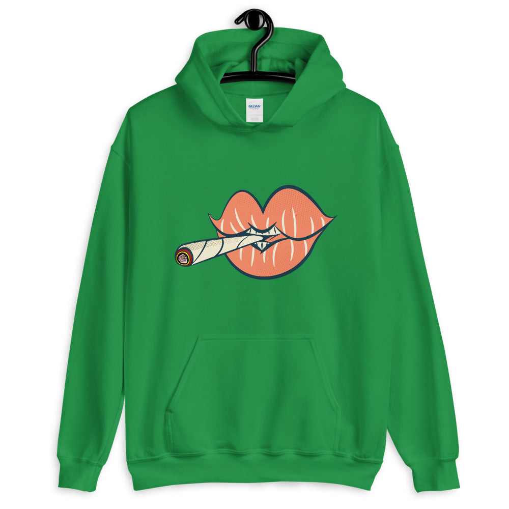 Puff on Dis Graphic Lips Comfortable Unisex Hoodie