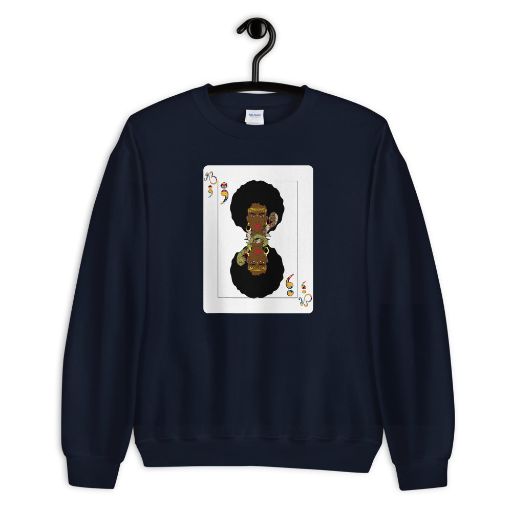 AfriBix Warrior Playing Card Unisex Crew Neck Sweatshirt