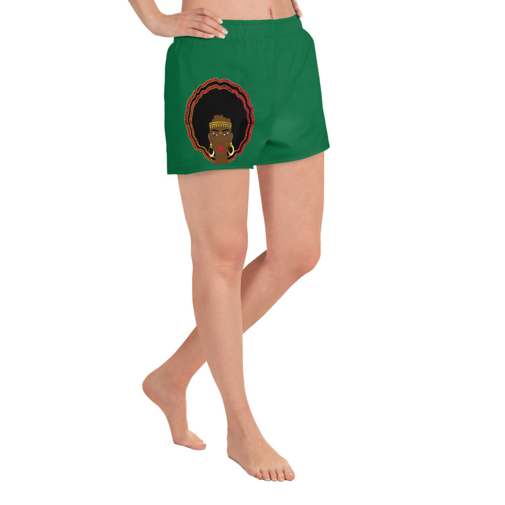 AfriBix Warrior Women's Athletic Shorts - Green
