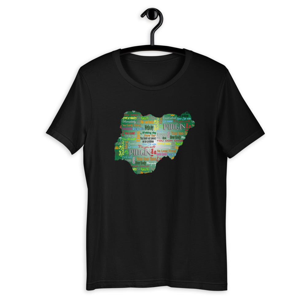 AfriBix Pidgin Print Naija Map Unisex T-Shirt