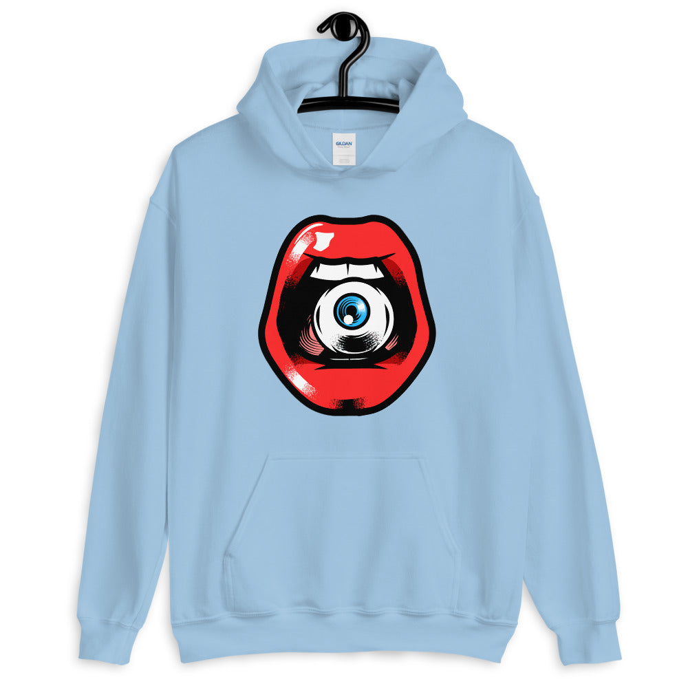 'Speak, I Can See You' Eye in Mouth Comfortable Unisex Hoodie