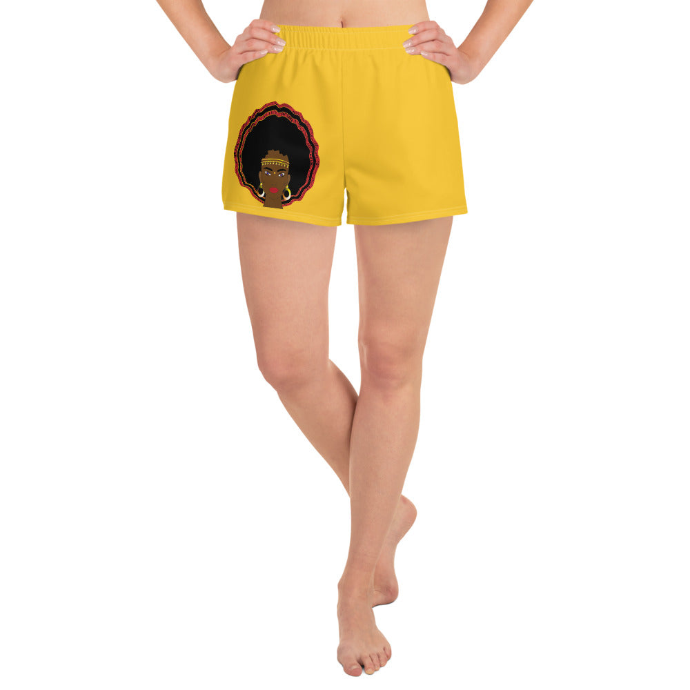 AfriBix Warrior Women's Athletic Shorts - Yellow