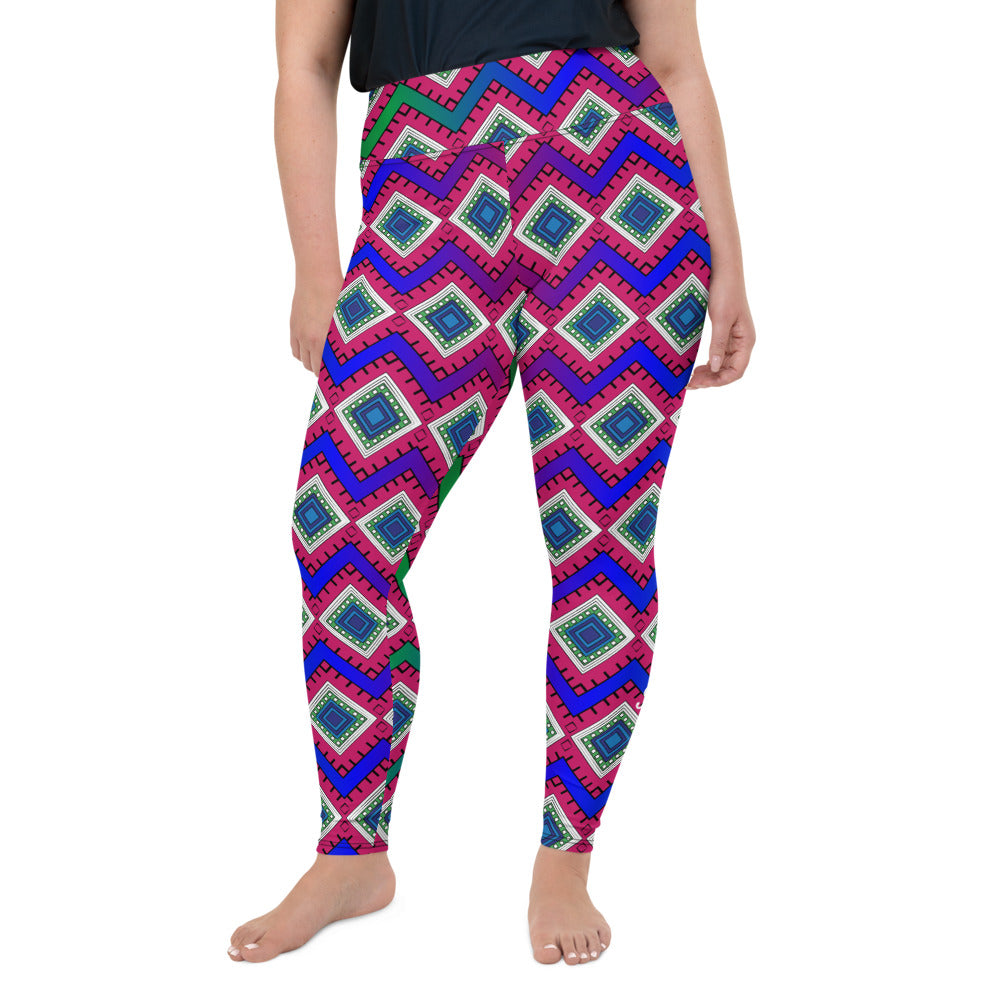 AfriBix Galaxy Quad Print Plus Size High Waist Leggings